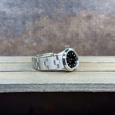 Rolex Ladies Oyster Perpetual w/ Paper 25mm Black Index Arabic Dial Smooth 67180 10