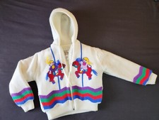 VTG Toys R US Geoffrey Girl's Knit Sherpa Lined Sweater Jacket Hoodie Medium 7
