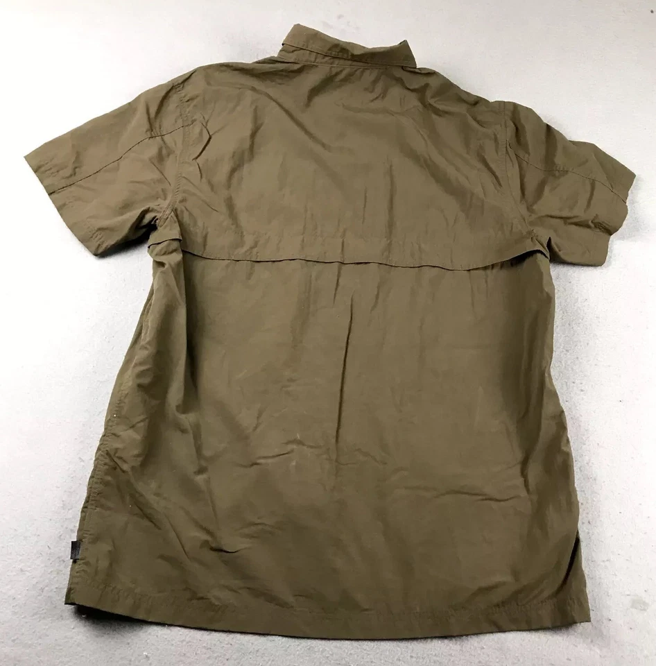 Camisa deportiva Eastern Mountain para hombre grande marrón nailon manga corta con botones Foto 3 de 4