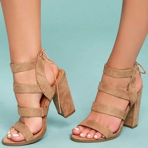 Lulus Sydney Strappy Block Heel Sandals 