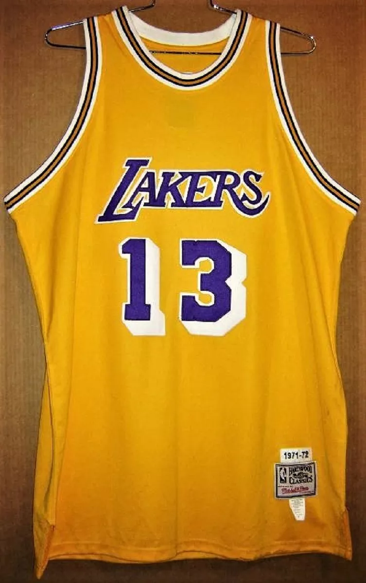 Rare Vintage Champion Wilt Chamberlain LA Lakers #13 Blue Jersey Gold Logo  40 M