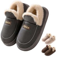 Women Winter Ankle Boots Faux Fur Lined Slip On Snow Boots Round Toe Size 5-14