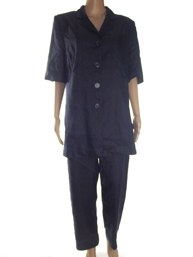 completo tailleur donna blu lino giacca pantalone made italy 23 it 53 3xl |  eBay