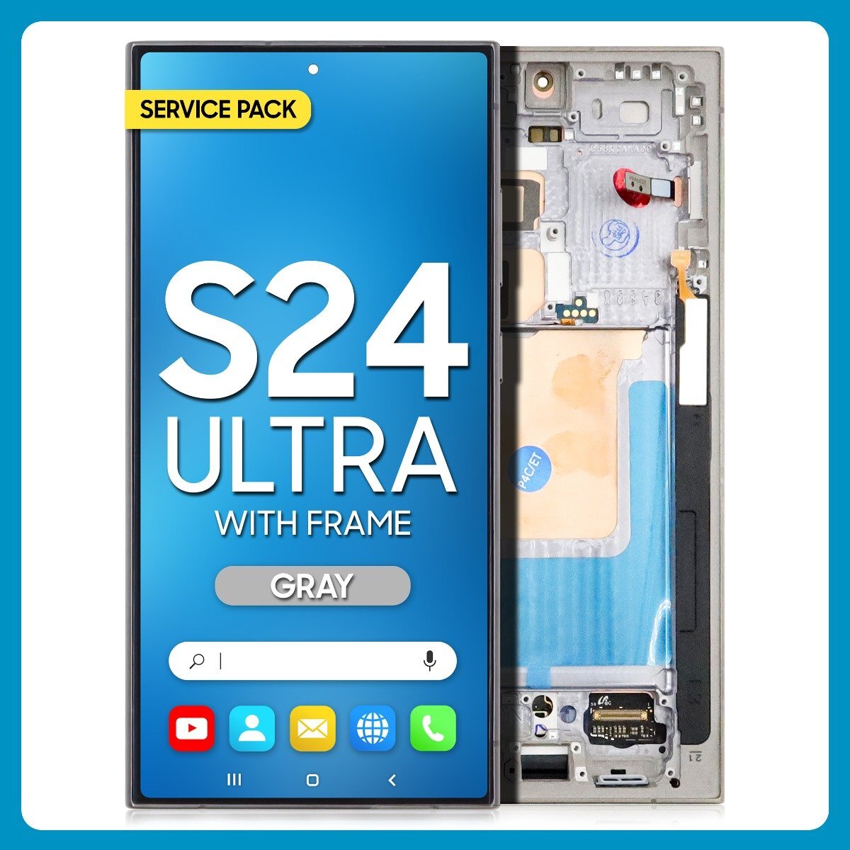 Samsung S24 Ultra LCD with Touch + Frame Titanium Gray Service