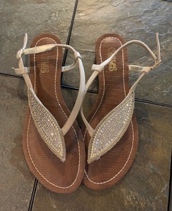 carlos santana gold leaf sandals