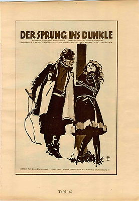 1926 Ludwig Hohlwein Poster Print Cinema Der Sprung Ins Dunkle Skull Vorsicht