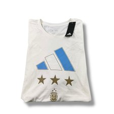 NWT Adidas Argentina World Cup Winners White Regular Fit Cotton T-Shirt Mens 2XL