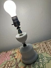 WORKS GREAT! Vintage White Hobnail Milk Glass Electric Table Lamp No Shade 11"