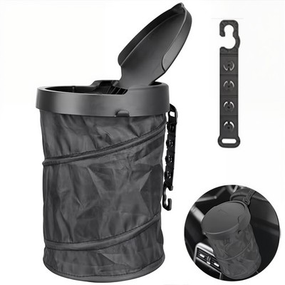 Hanging Car Trash Bin with Lid Garbage Waste Can Bag Storage Accessories Travel;