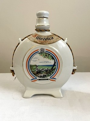 Vintage Maraska Zadar Slivovitz Ceramic Decanter Yugoslavia 1989 Hand Painted