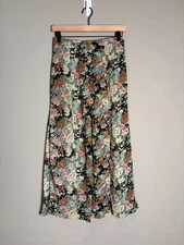 Vintage Sostanza 90s Floral Slits Boho Festival Cottagecore Midi Skirt Size 5