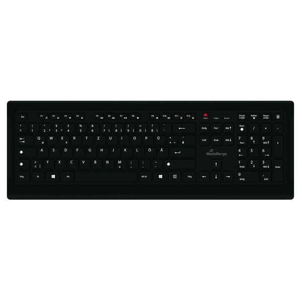 Mediarange Kabelgebundene Tastatur, Mit Ultraflachen Tasten, Qwertz, Schwarz Qwe-image
