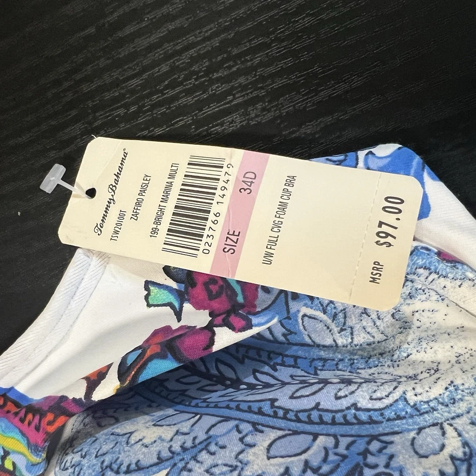 Tommy Bahama Sz XS/34D Bikini 2pc Set Multicolored Halter Top & Skirted Bottoms - Image 3 of 4