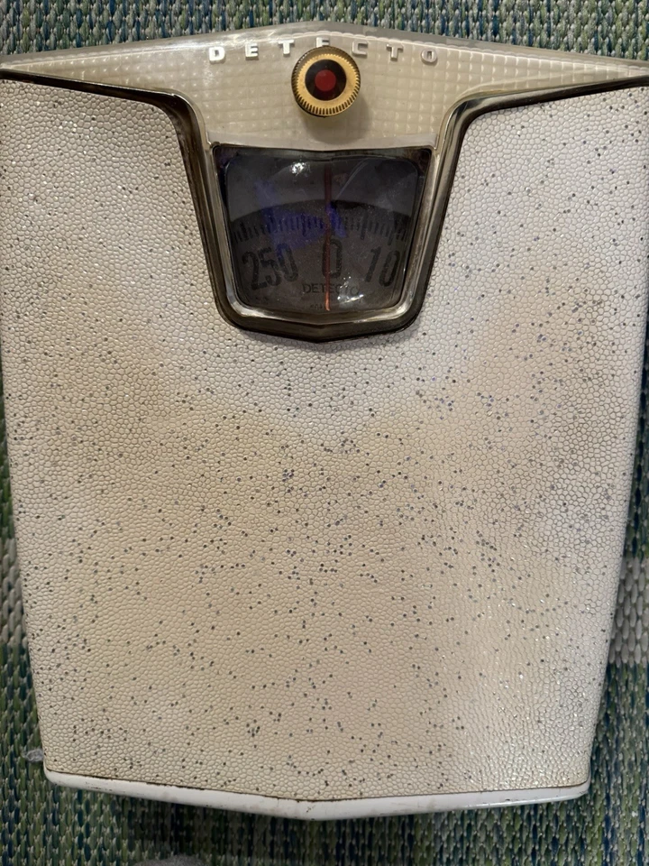 Balança de banheiro Detecto vintage design texturizado branco meados do século – Funciona muito bem! - Imagem 3 de 3