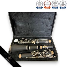 Wooden Clarinet Body with Silver Keys Case Good Condition
