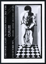 1973 Harry Houdini portrait in chains by Lynn Curlee NYC gallery vtg print ad