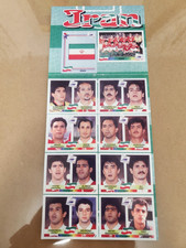 FRANCIA 1998 COPA MUNDIAL EQUIPO IRANÍ HOJA FIGURAS ÁLBUM MUY RARO ITALIANO PANINI CASI NUEVO