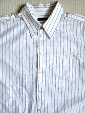 VTG Burberry London All Over Logo Pinstripe Button down Shirt ENGLAND MADE, XL