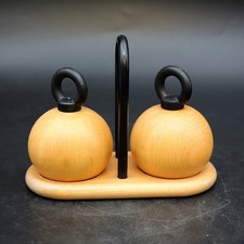 Bodum „Ball Boy“ Salz- und Pfeffermühlen mit originalem Halter – Dänemark, 1990e