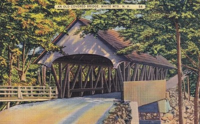 Postkarte - USA / New Hampshire - White Mountais, An old covered Bridge(64)