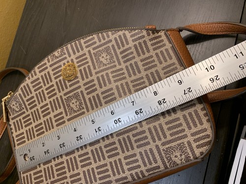 Anne Klein Tan & Brown 2 Toned Gold Hardware 3 Compartment Crossbody Purse Bag - Picture 16 of 17