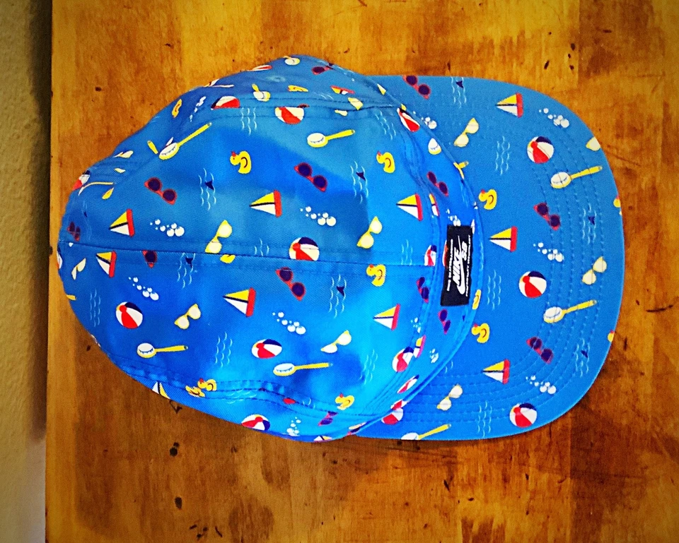 Nike SB Sombrero Adulto Azul Skateboarding Playa Baño 5 Paneles Ajustable Correa Gorra Foto 3 de 4