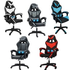Gaming Chair Ergonomic Massage Swivel Computer Desk Chair High Back Home Office