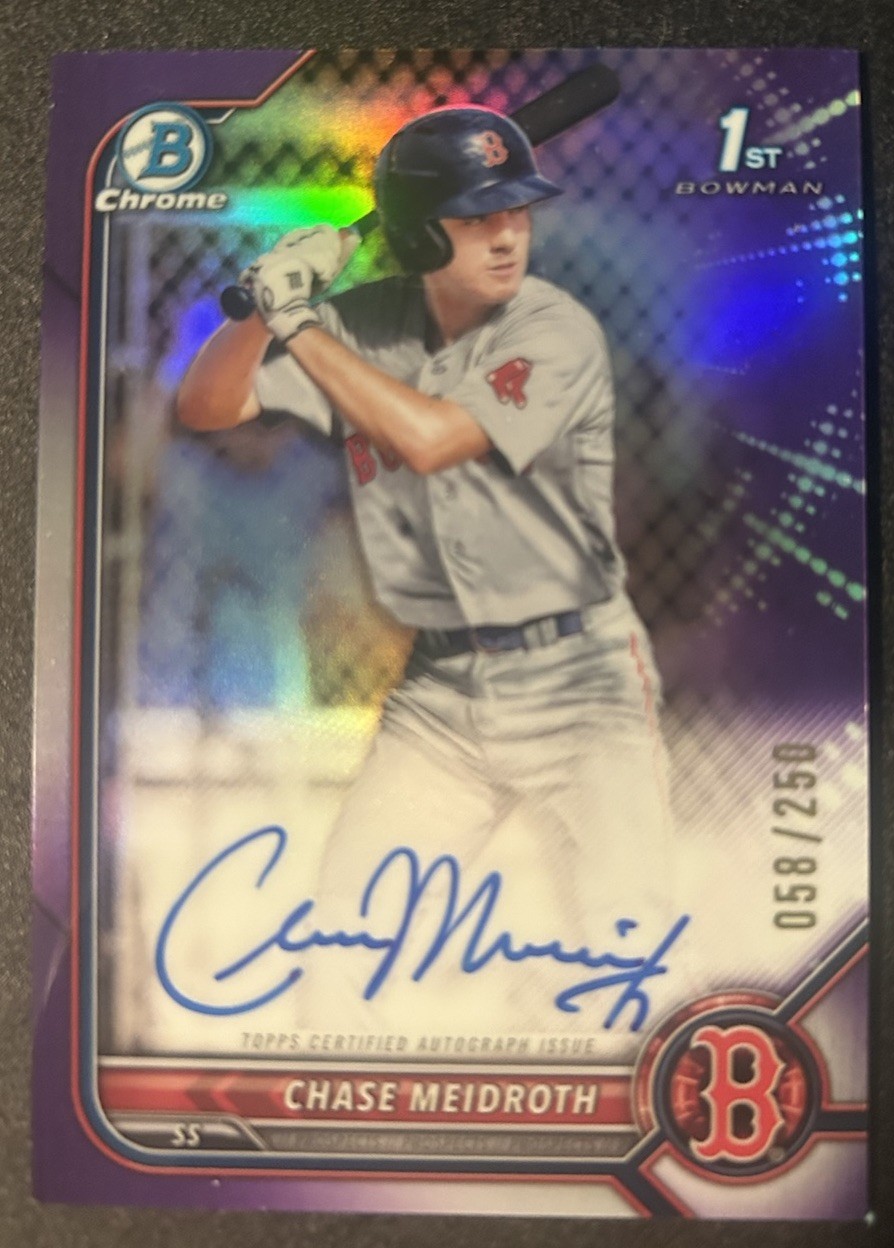 2022 Bowman Chrome Chase Meidroth 1st Bowman Purple Refractor Auto 58/250