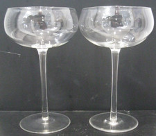 2x Vintage Extra Large Crystal Coupe Cocktail Glasses - 215mm Height - VGC