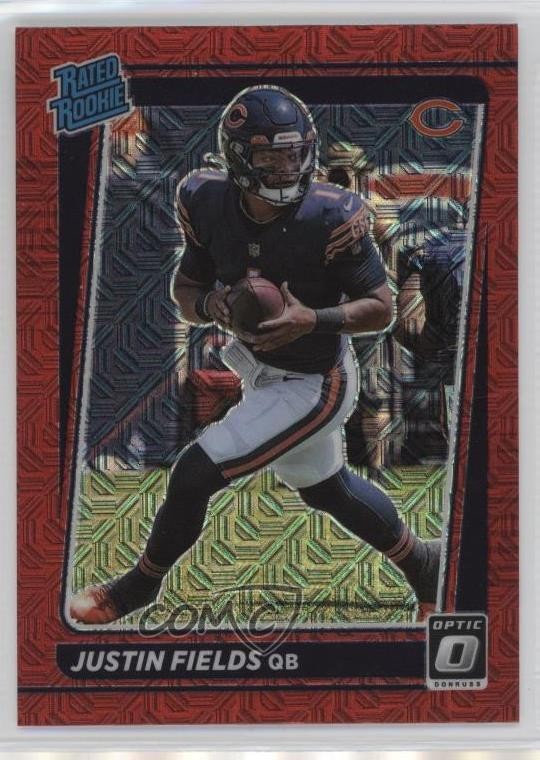2021 Panini Donruss Optic Red Mojo Prizm Justin Fields #204 Rookie RC