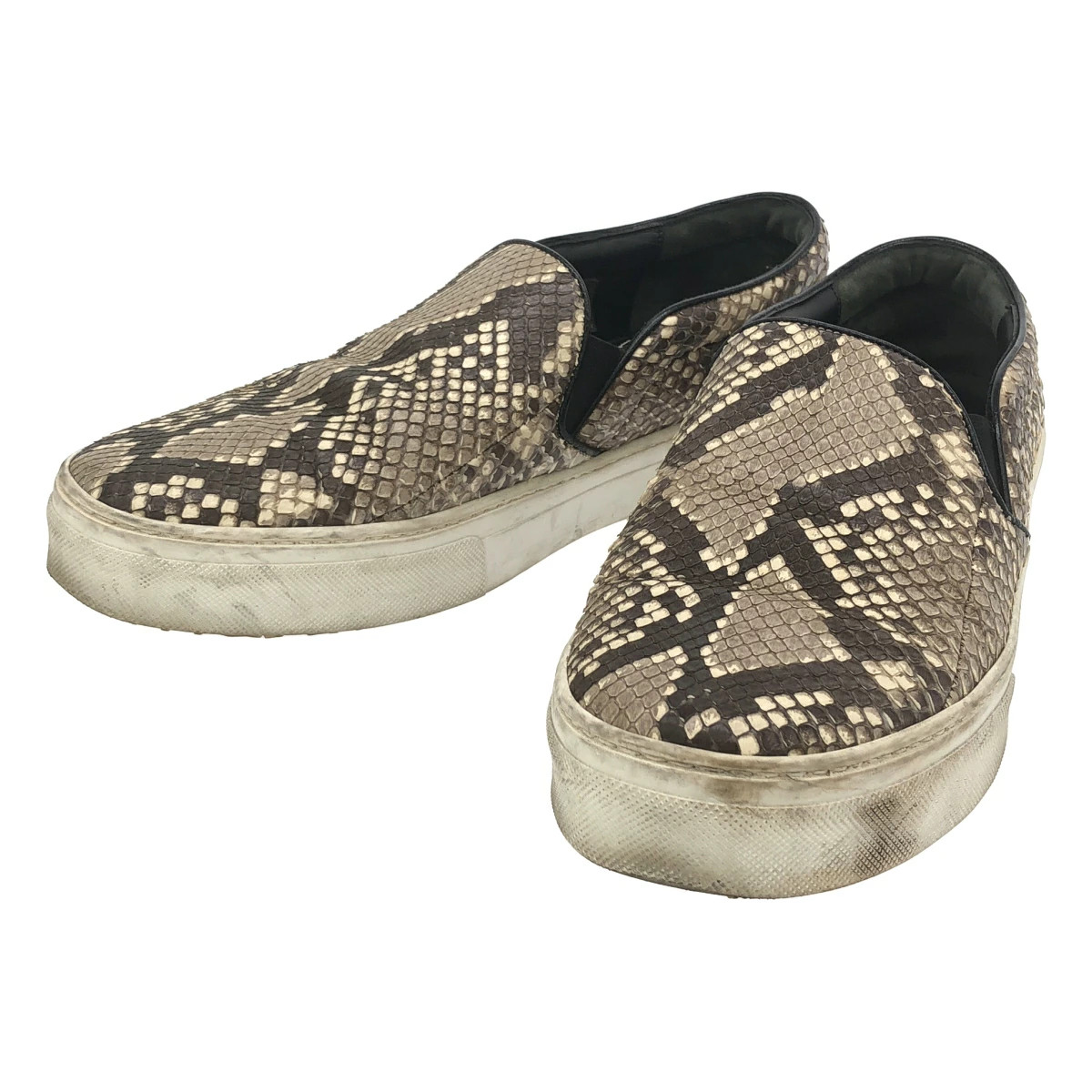 CELINE  Phoebe Era Python Leather Slip On Sneaker… - image 1