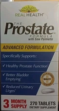 REAL HEALTH THE PROSTATE ADVANCED FORMULATION SAW PALMETTO SUPPLEMENT 270 TABLET