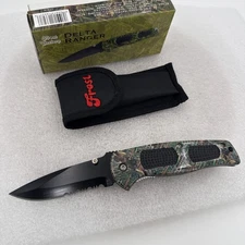 Frost Cutlery Delta Ranger Knife 15208CC Tactical Folding Cattail Camo Sheath