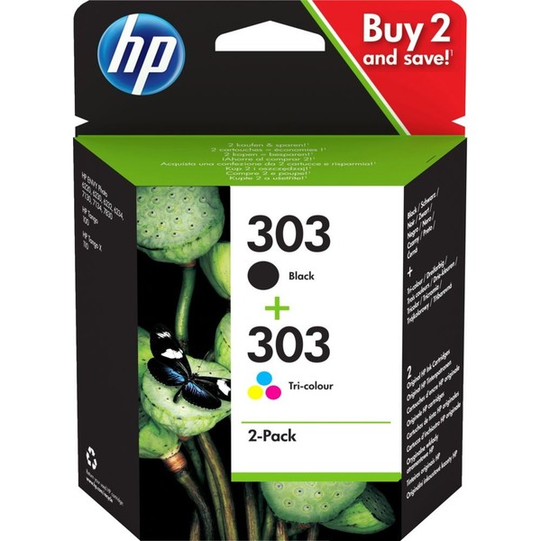 Hp 303 Tintenpatrone Schwarz/Cyan/Magenta/Gelb (3YM92AE) (Original)-image