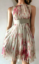 Dolce & Gabbana Floral Print Silk Chiffon Belted Sheer Italy Dress IT38