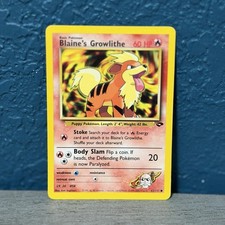 Blaine's Growlithe 62/132 Common Gym Challenge Pokemon Card WOTC