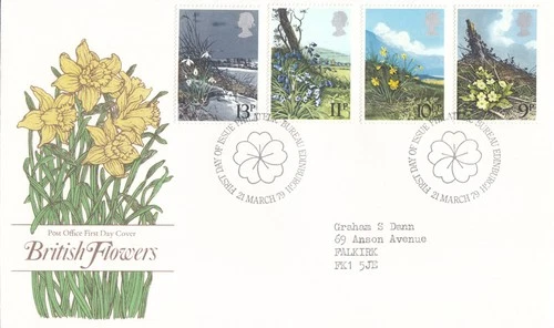 British Flowers GB PO FDC Bureau 1979 (132866)