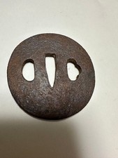 Japanese Tsuba Tosogu Iron Ji Tsuba Antique Iron Ground Edo Period