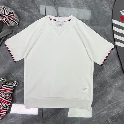 Thom Browne TB New Striped Piqué Crew Neck Short Sleeve T-Shirt