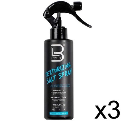 L3VEL3 LEVEL 3 TEXTURIZING TEXTURE VOLUME WOLUMIZING SALT SPRAY - 8.45 OZ 3 PACK