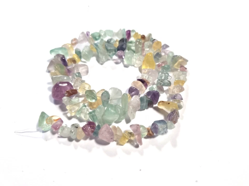 Fluorit Edelstein Splitter Nuggets ~ 5-8mm Strang Chips Perlen auffädeln - Bild 2 von 2