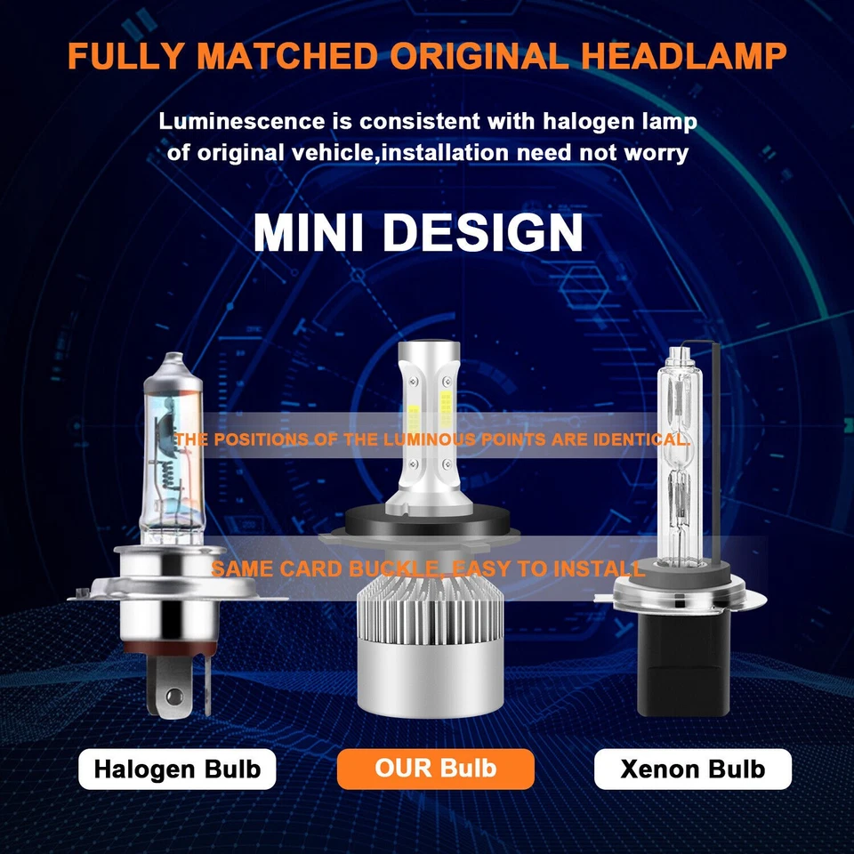 Pair 7x6" LED Headlights For Chevy C1500 C2500 C3500 K1500 K2500 1988-99 - Image 4 of 4