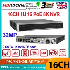 Hikvision 8K 32MP 16 Channel 16POE NVR 2SATA DS-7616NI-M2/16P Dual-Stream Record