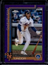 2025 Topps Chrome Francisco Lindor Purple Refractor #/250 Mets