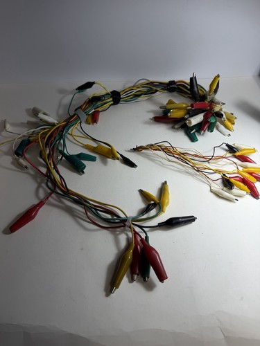 39 pc alligator clip test probes lot, Yellow, Green White Black Red