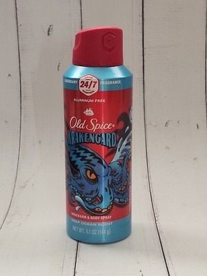Old Spice Krakengard Underarm & Body Spray For Men, Deep Ocean Scent, 5.1 oz 
