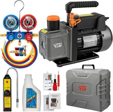 4.5 CFM AC Vacuum Pump and Gauge Set,for Mini Split/HVAC/Auto Systems,Manifold G