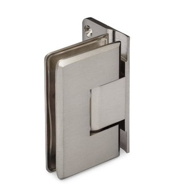 Oceana Standard Duty Adjustable 90° Wall-Glass Hinge Offset Backplate - Nickel