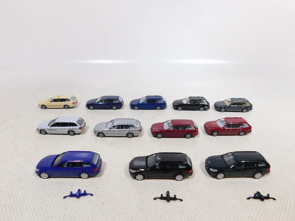 Herpa 1:87 H0 12X Modello Auto BMW Serie 5 Touring Taxi Ecc Sg/Mint #EI86-0,5 - Immagine 2 di 4