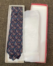 Christian Dior Men's Tie 100% Silk Made in USA Vintage In Original Gift Box